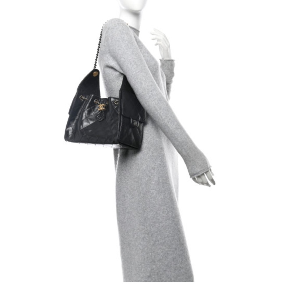 New Chanel 25 Handbag Small Calfskin Black with Two Tone Hardware - Picture 3 of 16